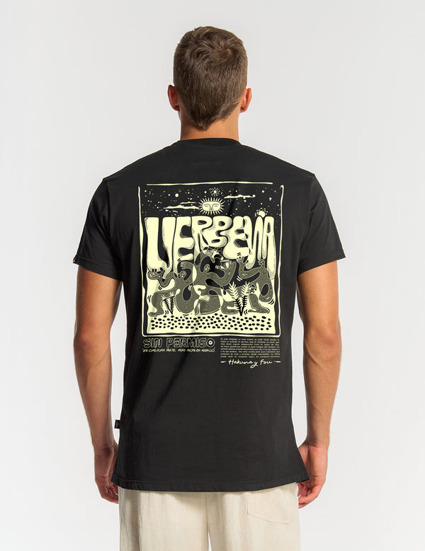 Men's Oversized Verbena Black T-Shirt