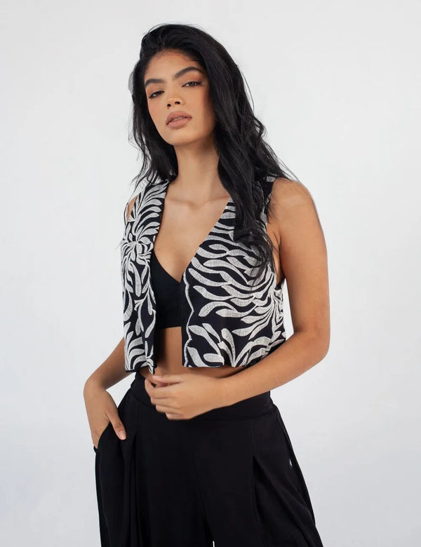 Arabia V-Neck Vest Black for Women