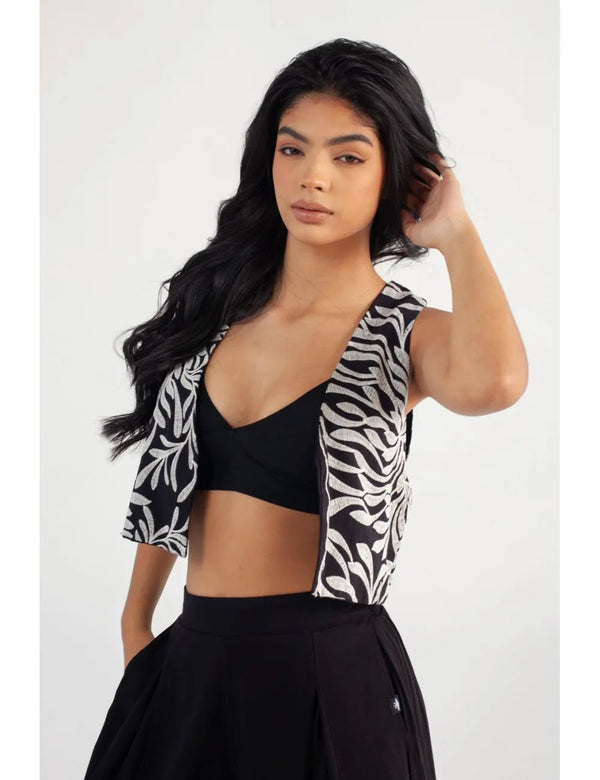 Arabia V-Neck Vest Black for Women