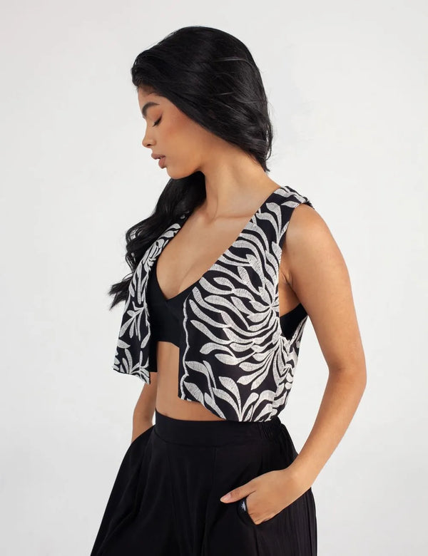 Arabia V-Neck Vest Black for Women