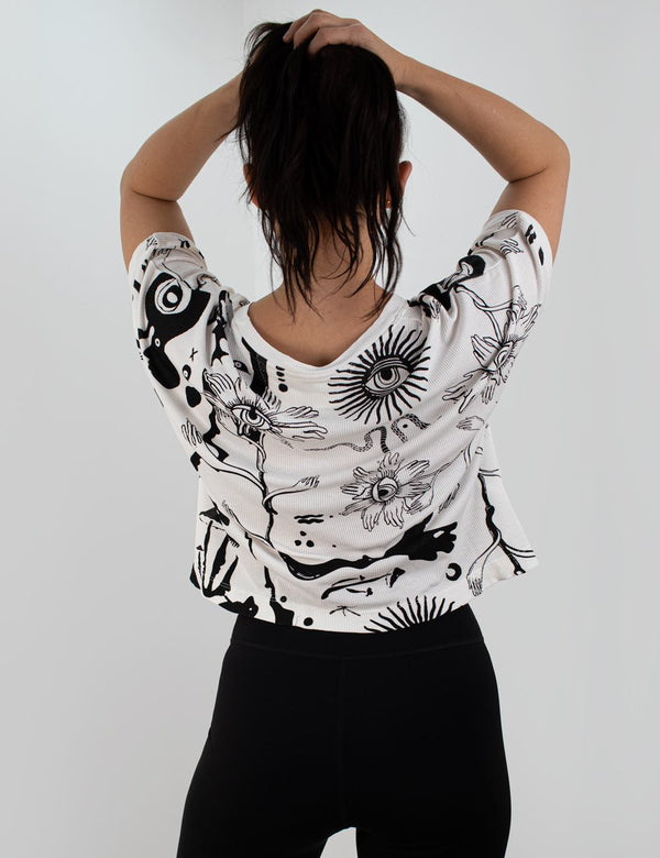 Woman´s Included Sleeve T-Shirt *Bosque* Off-White