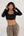 Net black Crop Top Long Women´s Sleeve