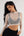 Glow Sheer off-white Long Sleeved Women´s Crop Top