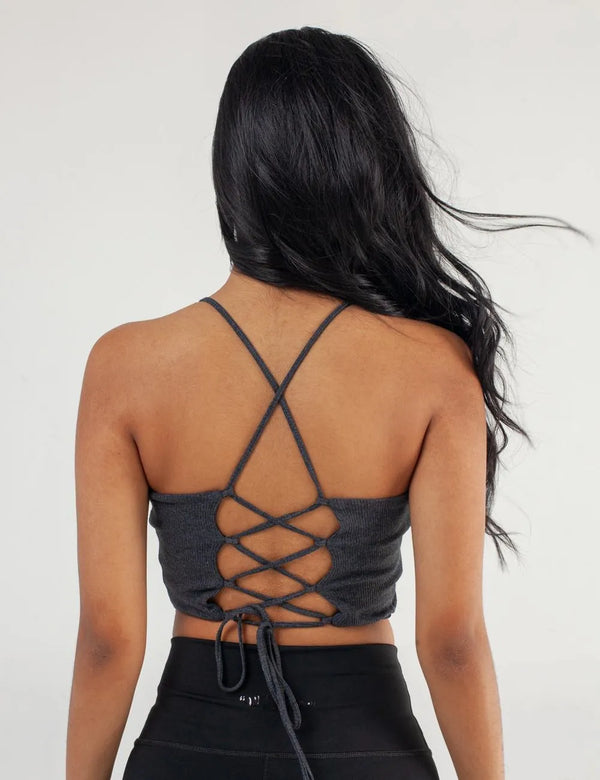 Noche Dark grey Women´s Crop top