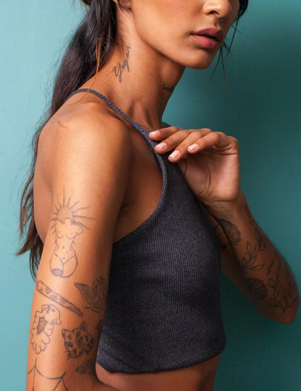 Noche Dark grey Women´s Crop top