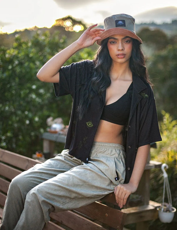 Fisher Hat Duplex pistachio + coffee Unisex