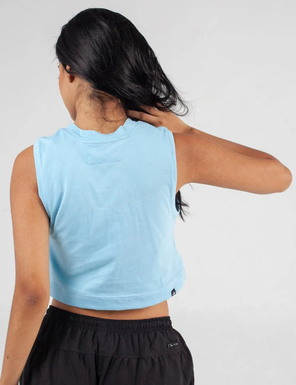 Women’s Lúpulo Light Blue High-Neck Crop Top