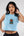 Women’s Lúpulo Light Blue High-Neck Crop Top