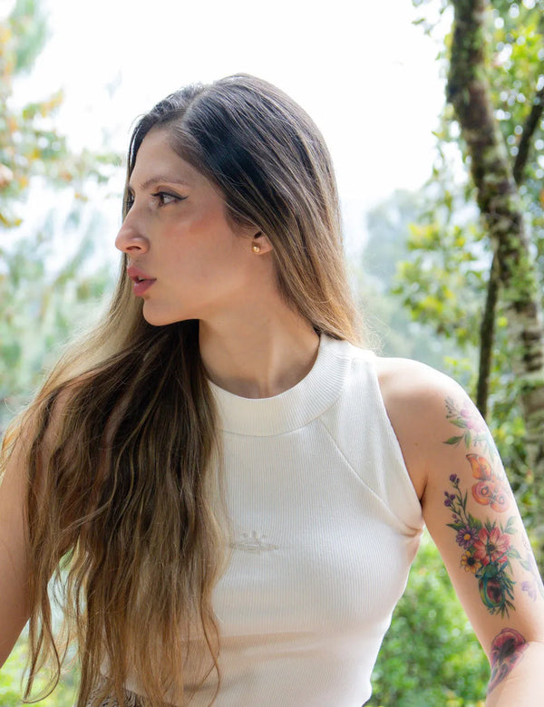 UFO off white High Neck Womens Tank Top