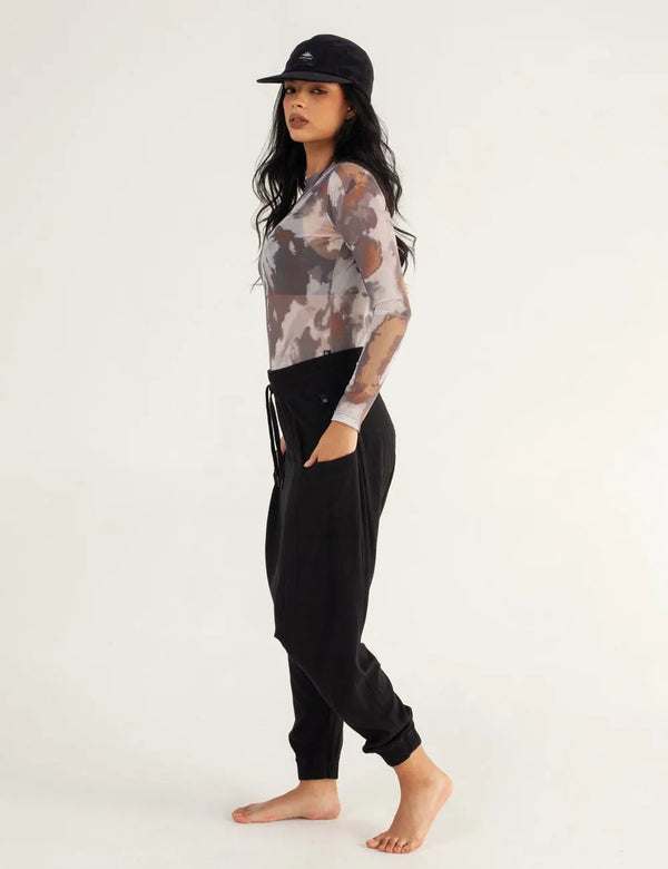 Butterfly Long Sleeve Mesh Military Green Women´s Crop Top